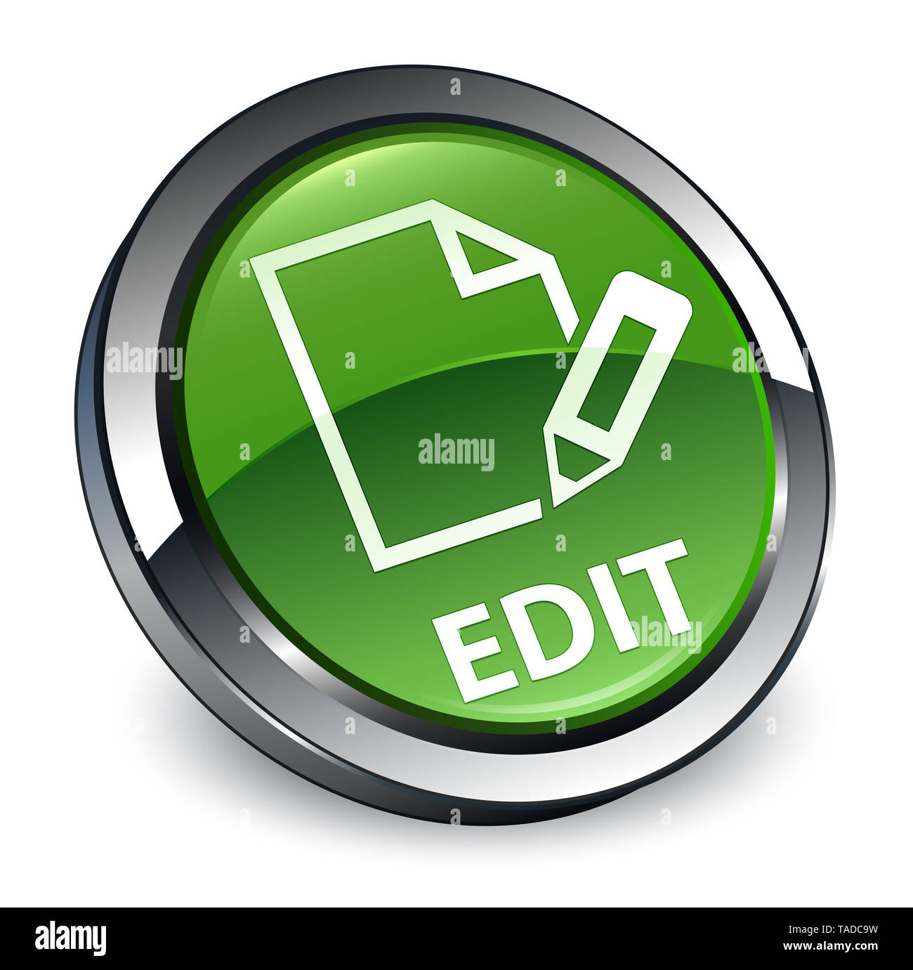 Edit isolated on 3d soft green round button abstract illustration Stock ...