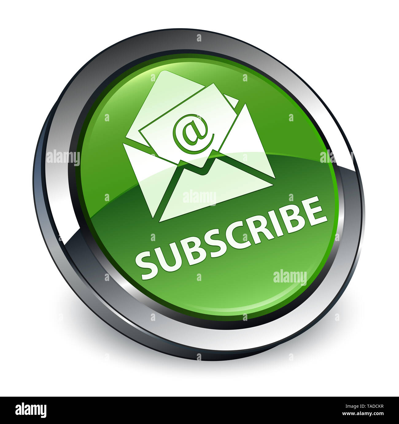 Subscribe Newsletter Email Icon Isolated On 3d Soft Green Round Button Abstract Illustration Stock Photo Alamy