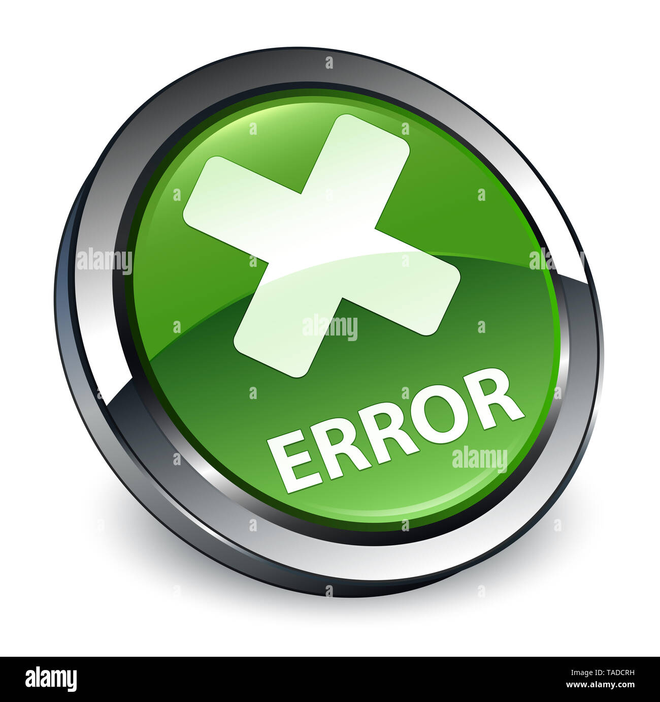 Error (cancel icon) isolated on 3d soft green round button abstract ...