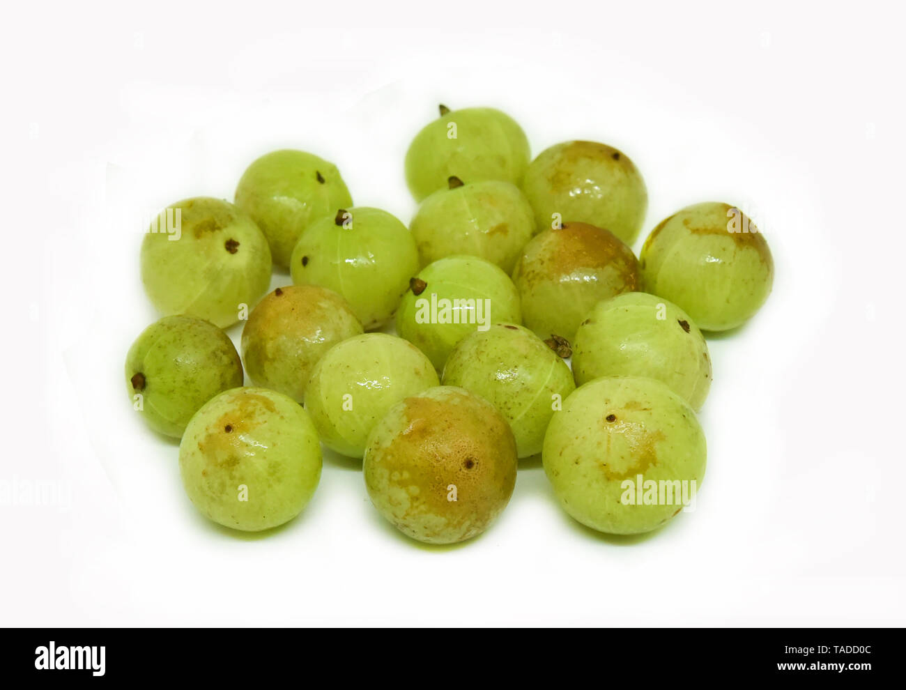 Indian gooseberry on white background / Fruit of herbs and medicinal Stock Photo