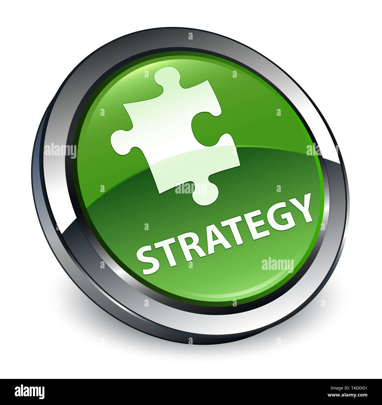 Strategy (puzzle icon) isolated on 3d soft green round button abstract ...