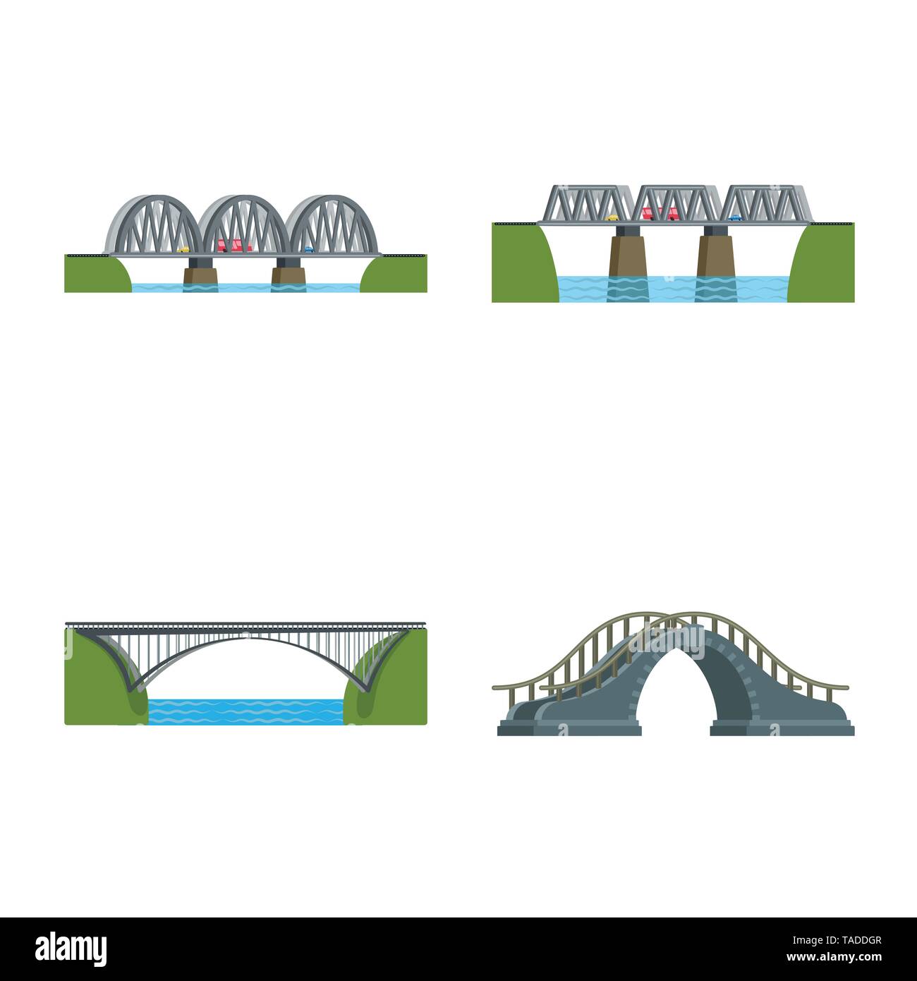 Vector illustration of bridgework and bridge logo. Collection of ...