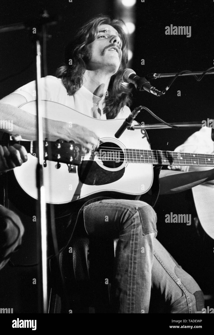 Amsterdam, Netherlands - March 10, 1973. Glen Fray of American group Eagles perform live on stage at Concertgebouw in Amsterdam, Netherlands in 1972.  (Photo Gijsbert Hanekroot) Stock Photo