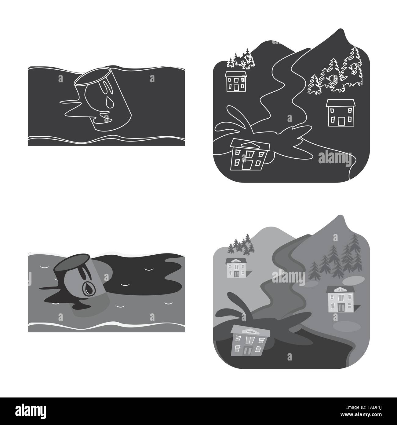Vector illustration of weather and distress sign. Set of weather and ...