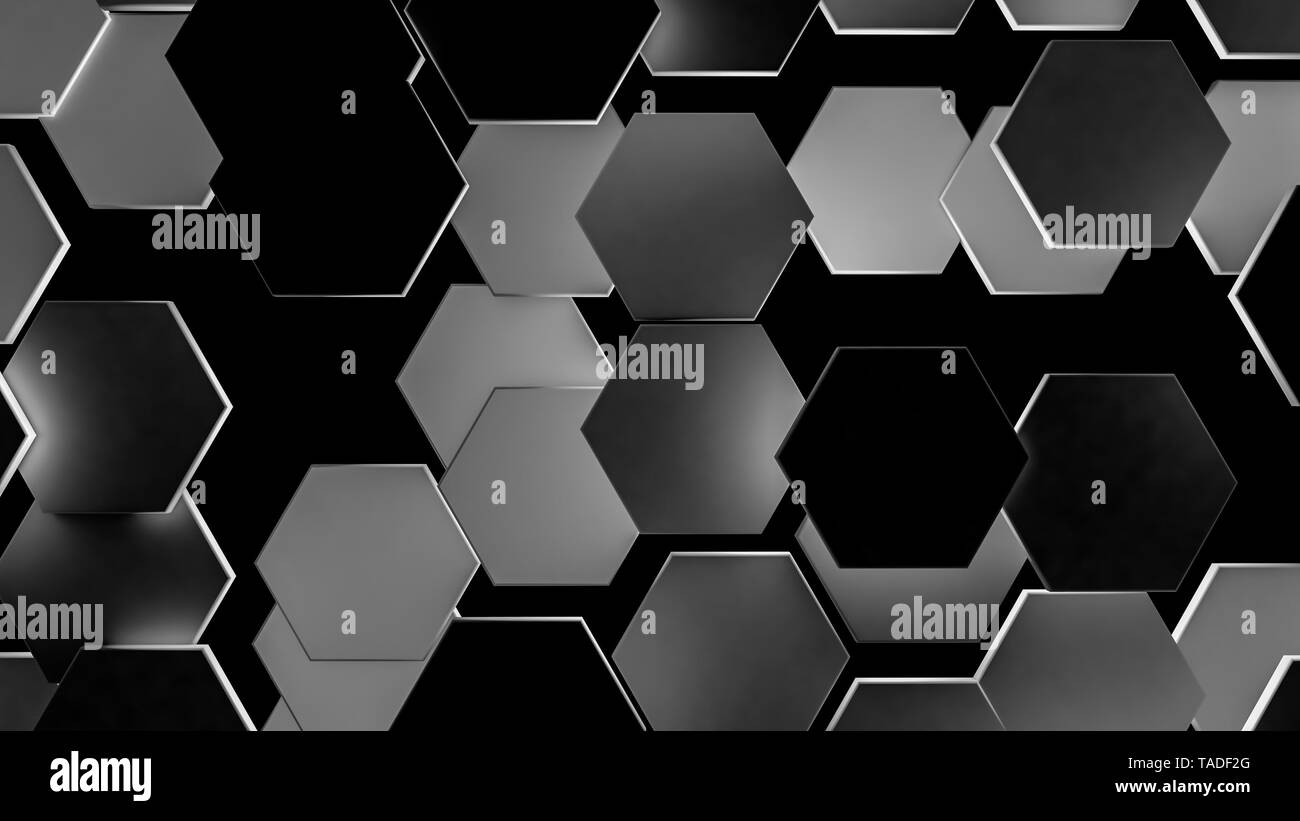 background of dark 3d hexagons. 3d render Stock Photo - Alamy