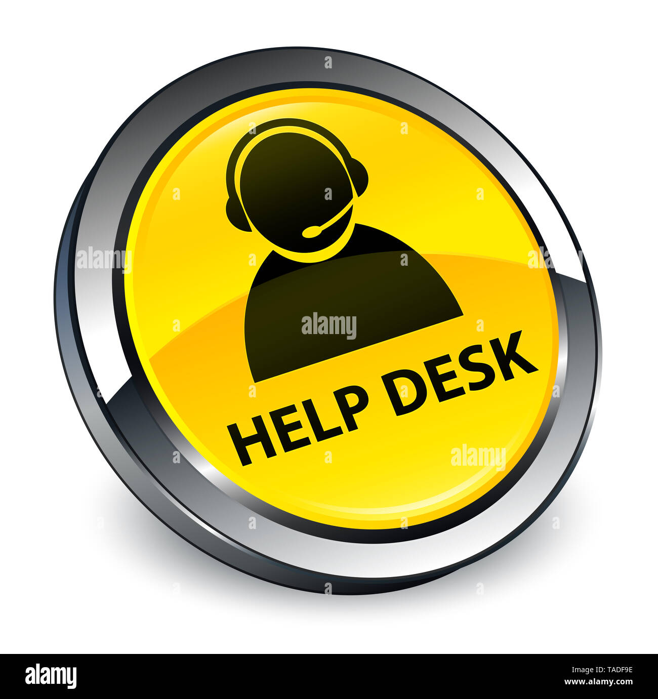 Help Desk Customer Care Icon Isolated On 3d Yellow Round Button Abstract Illustration Stock Photo Alamy