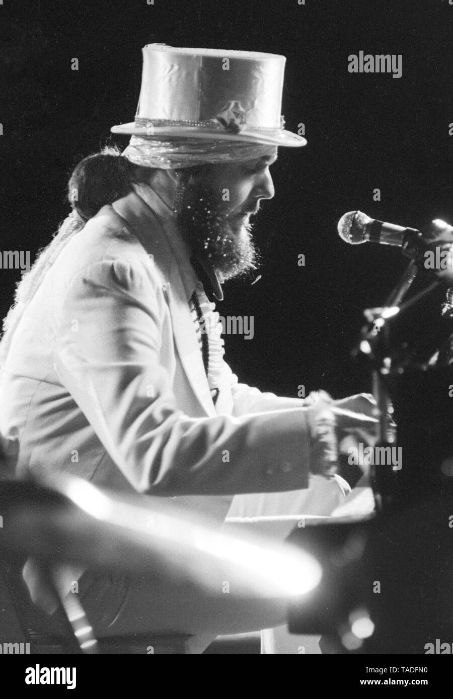 Dr John performs live in Rotterdam, Kralingen Rock Festival, Netherlands in 1970 (Photo Gijsbert Hanekroot / Redsferns) Stock Photo