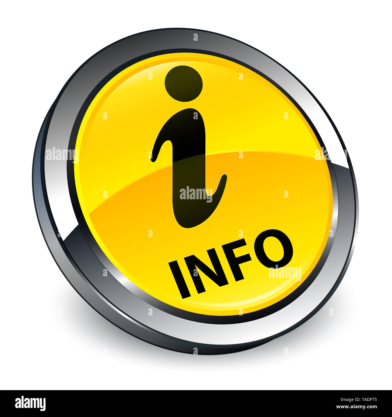 Info isolated on 3d yellow round button abstract illustration Stock ...