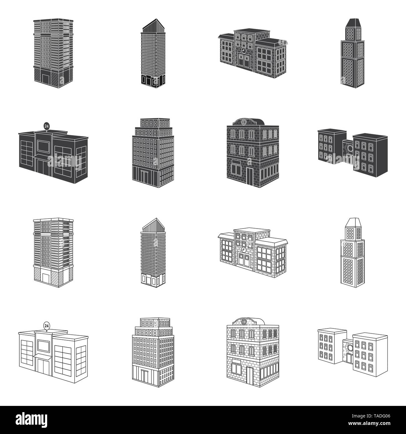 Vector illustration of construction and building icon. Set of ...