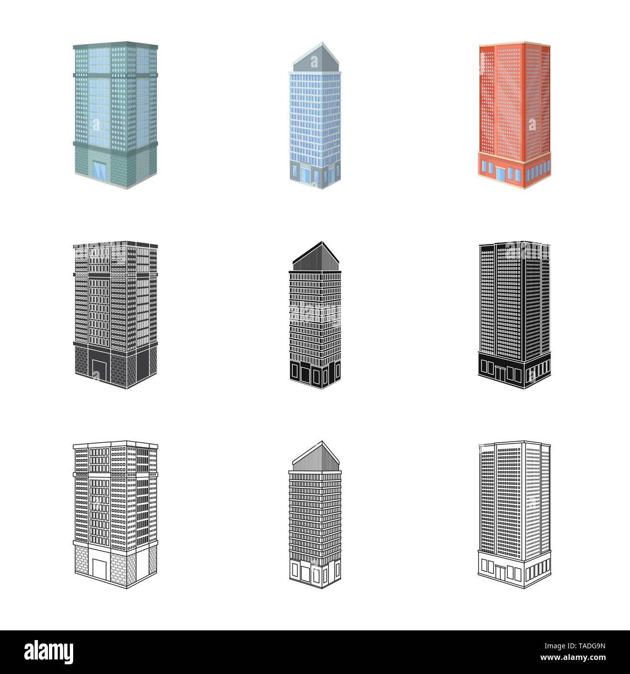 Vector illustration of construction and building icon. Collection of ...