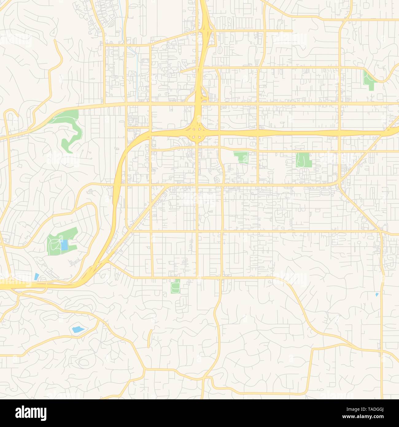 Empty Vector Map Of El Cajon California Usa Printable Road Map