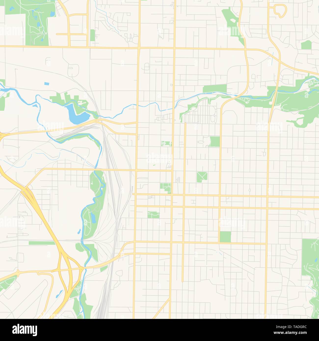 Empty vector map of Ogden, Utah, USA, printable road map created in ...
