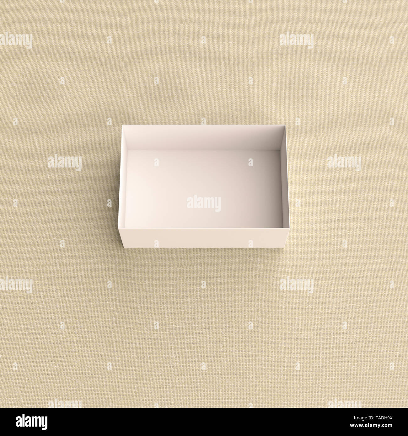 3D rendering, Empty box on beige background Stock Photo