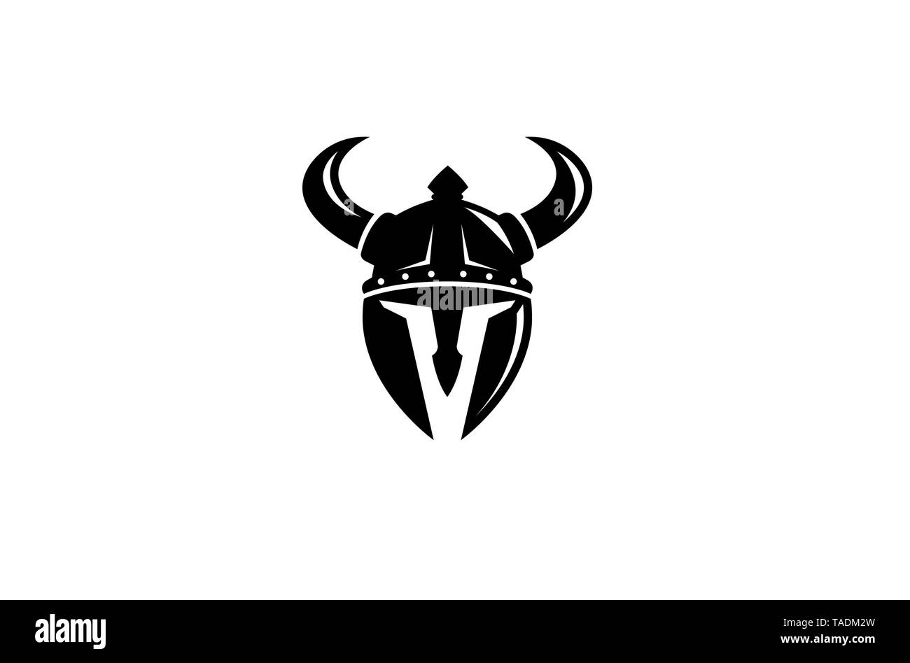 Creative Viking Head Logo Vector Design Icon Symbol Illustration Stock Vector