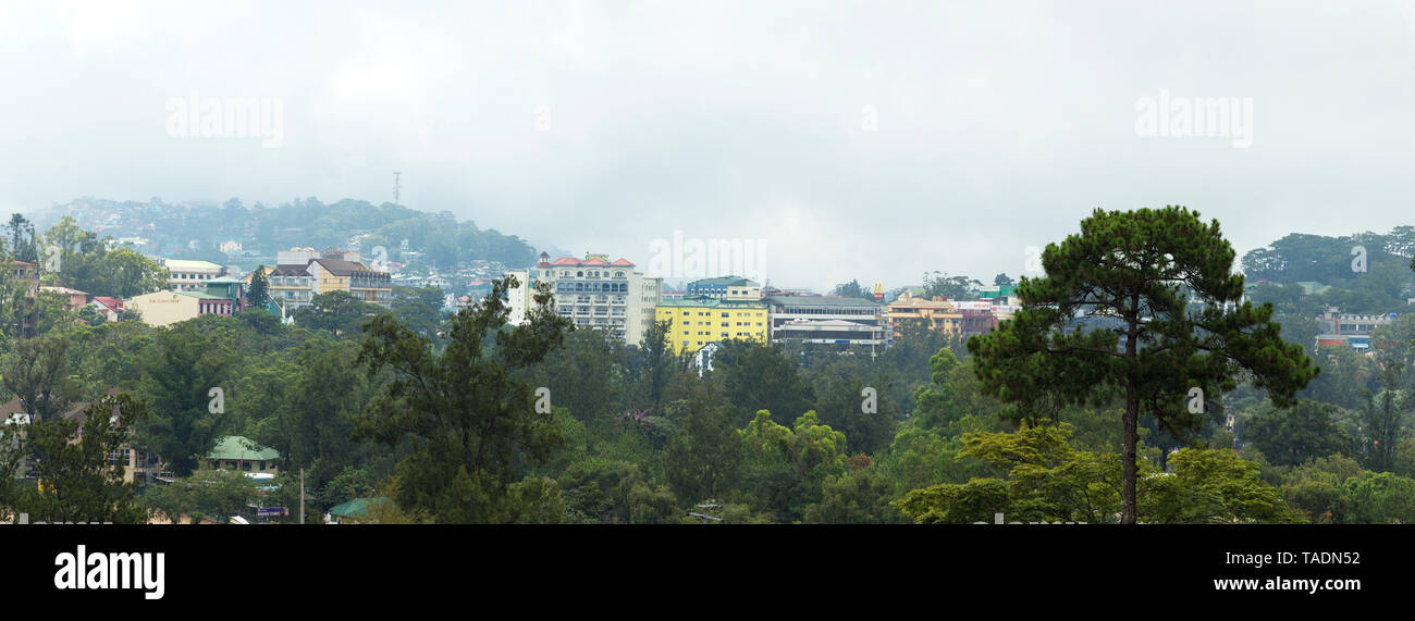 Panorama of Baguio, gloomy sky, rainy season Stock Photo