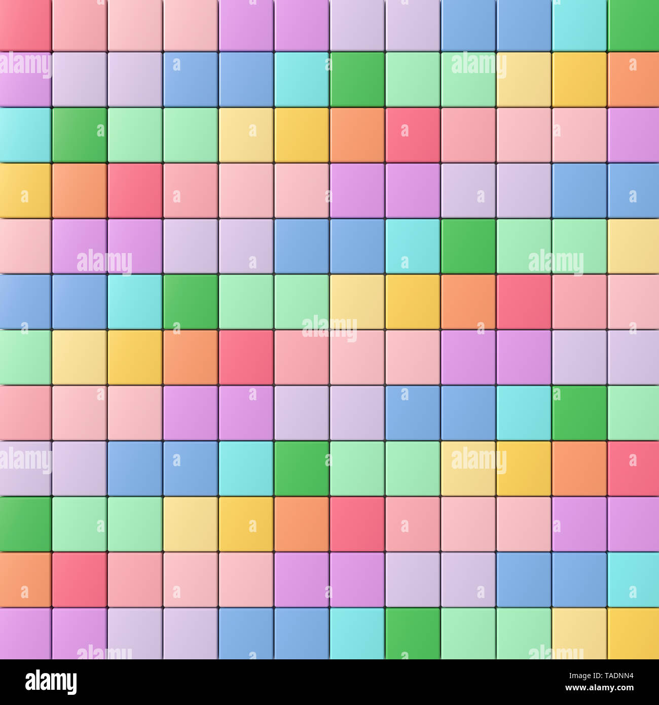 3D rendering, Rainbow colored tiles Stock Photo