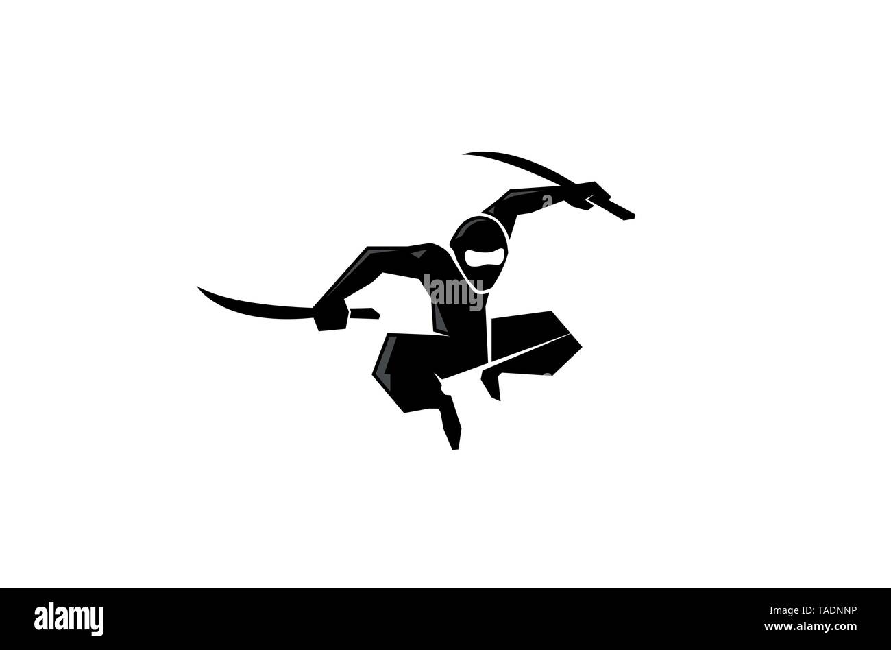 Creative Black Ninja Logo Vector Design Icon Symbol Illustration Stock Vector