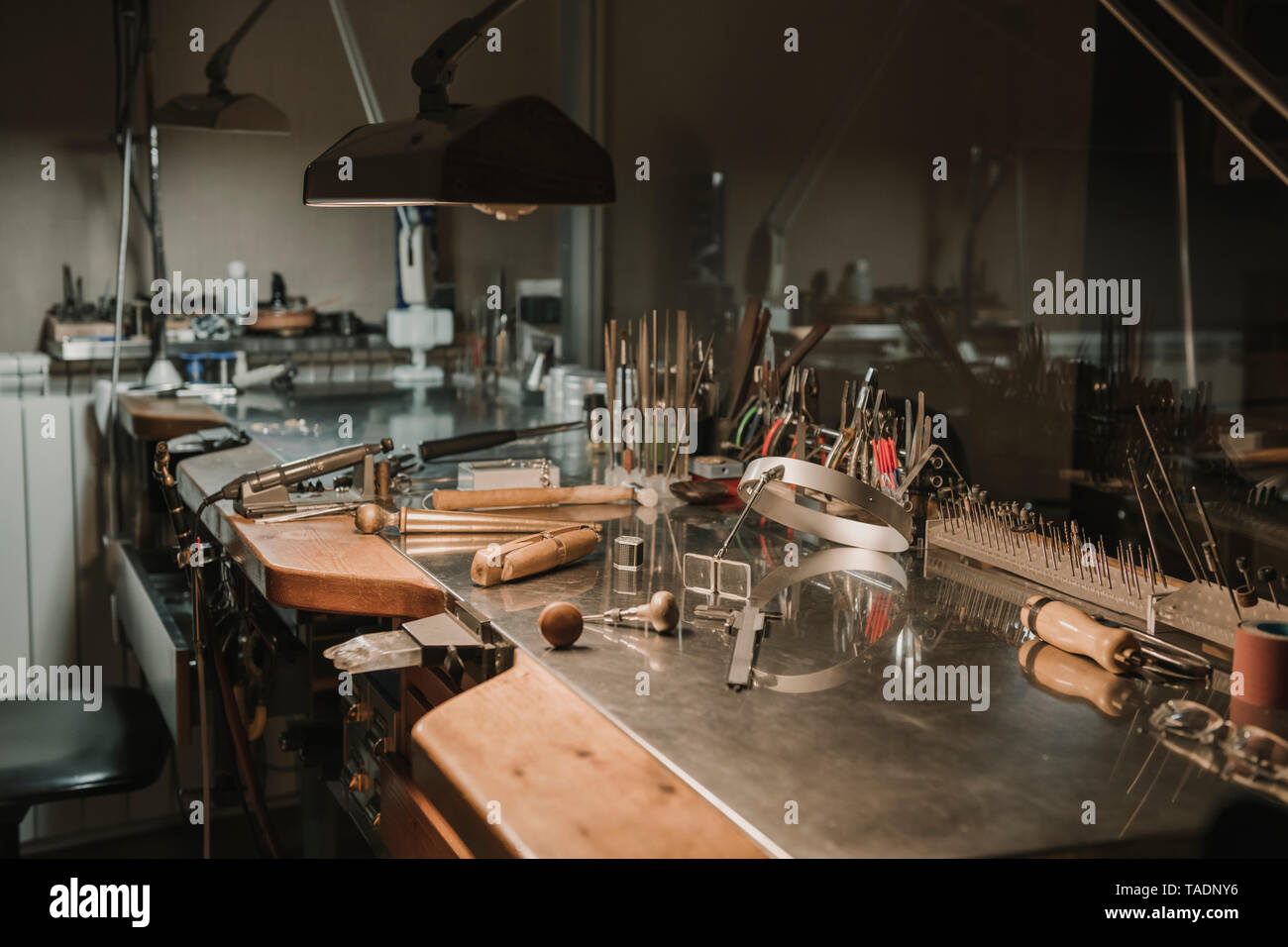 Interior of a jewellery making workshop Stock Photo Alamy