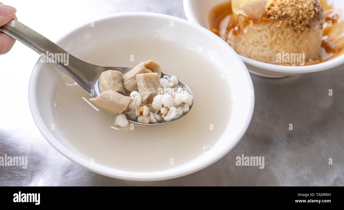 Four tonics soup, four ingredients herb flavor soup. Taiwanese delicious street food delicacy
