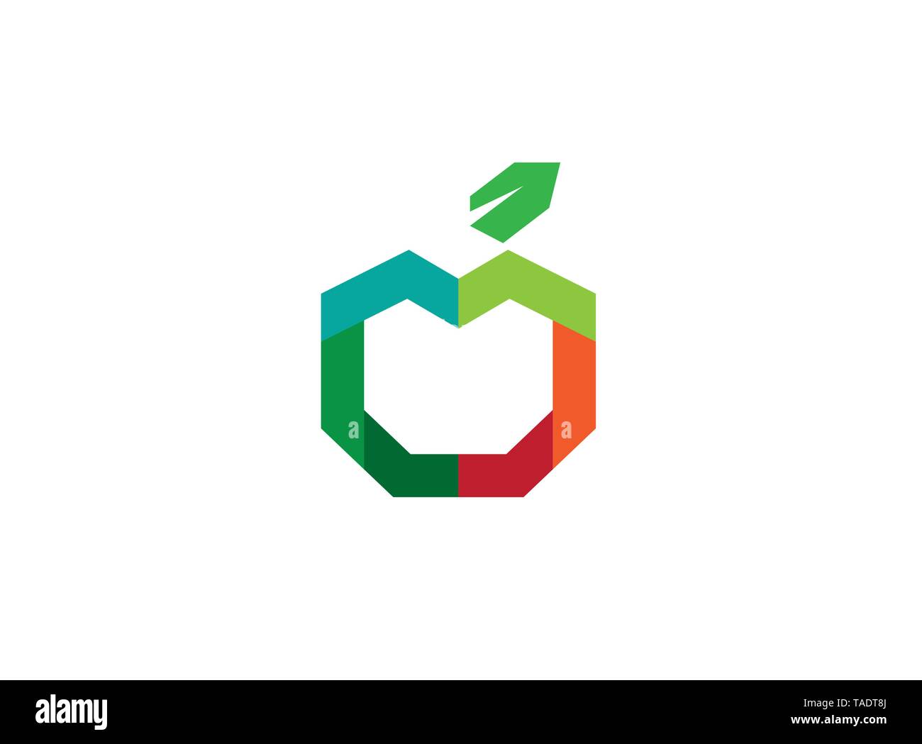 Creative Geometric Abstract Apple Logo Stock Vector