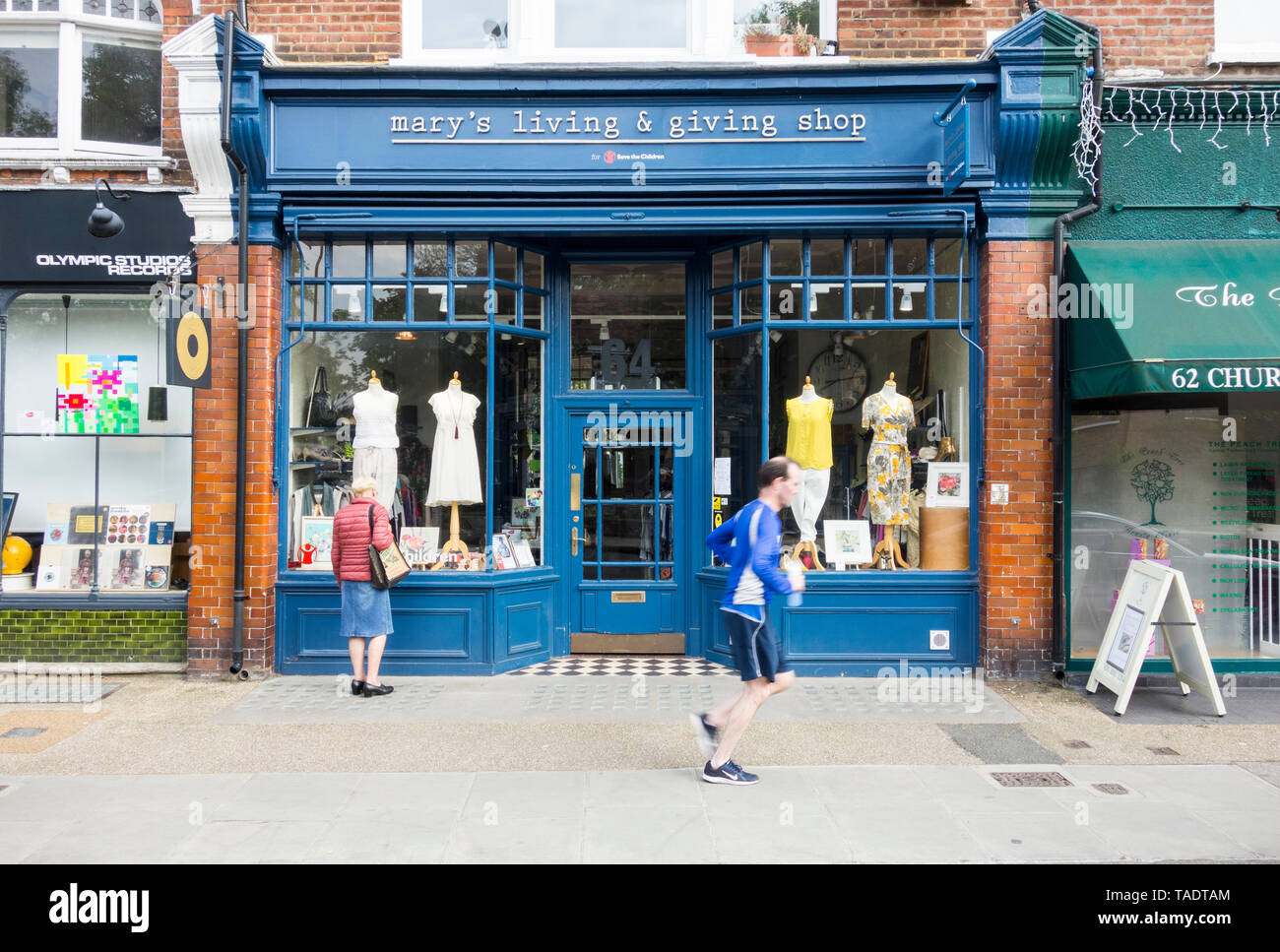Mary Portas' Mary's Living & Giving Save the Children Shop on Church Road, Barnes, London, SW13, UK Stock Photo