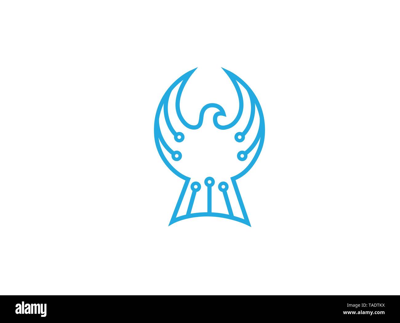Creative Bird Eagle Technology Logo Stock Vector