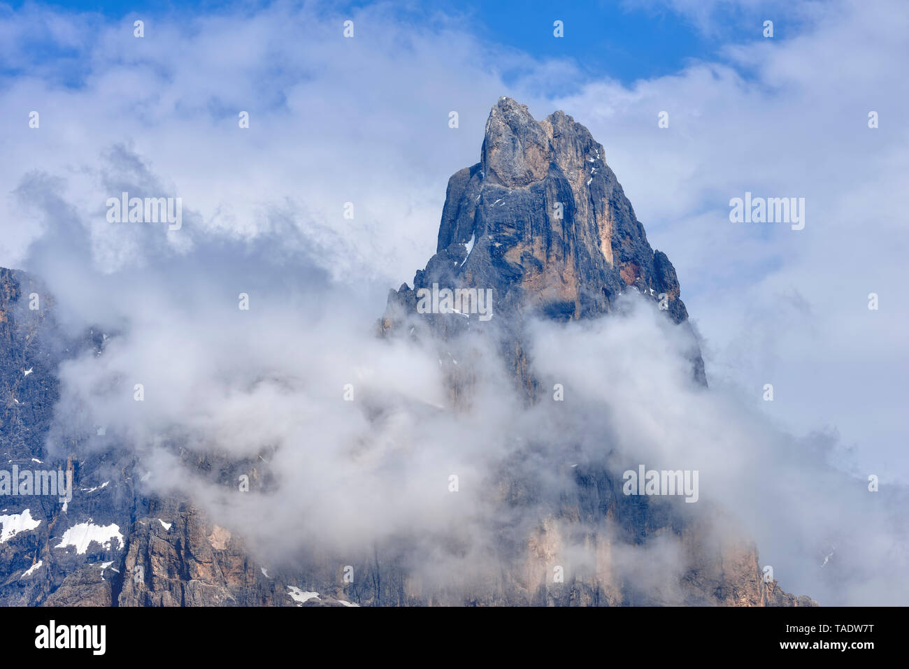 Italy, Dolomites, Trentino-Alto Adige, Trentino, mountain peak Cimon Della Pala Stock Photo