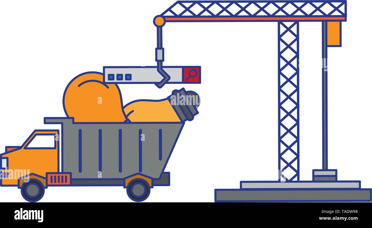 Under construction security system vector illustration Stock Vector