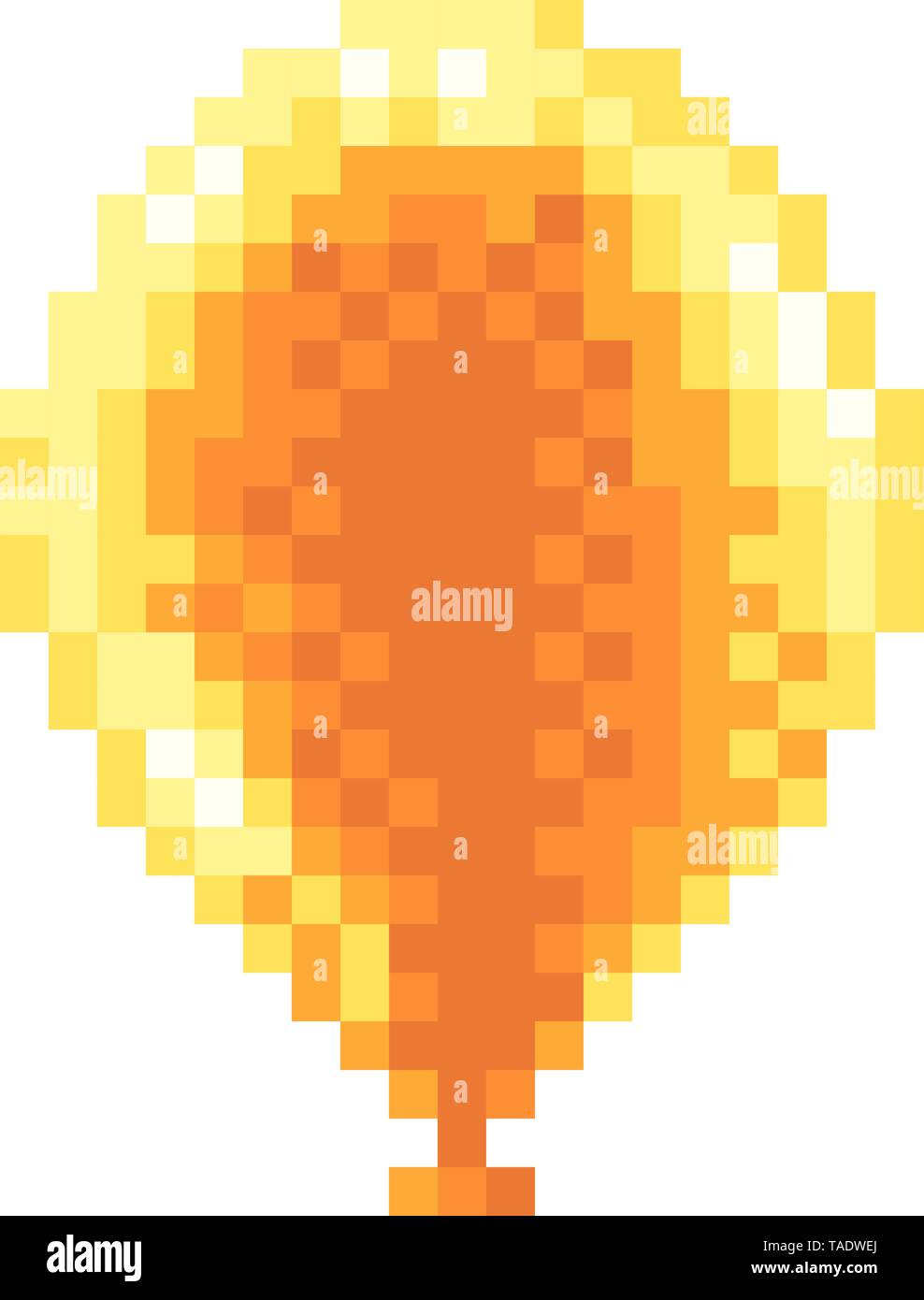 Arcade Video Game Pixel Art 8 Bit Balloon Icon Stock Vector