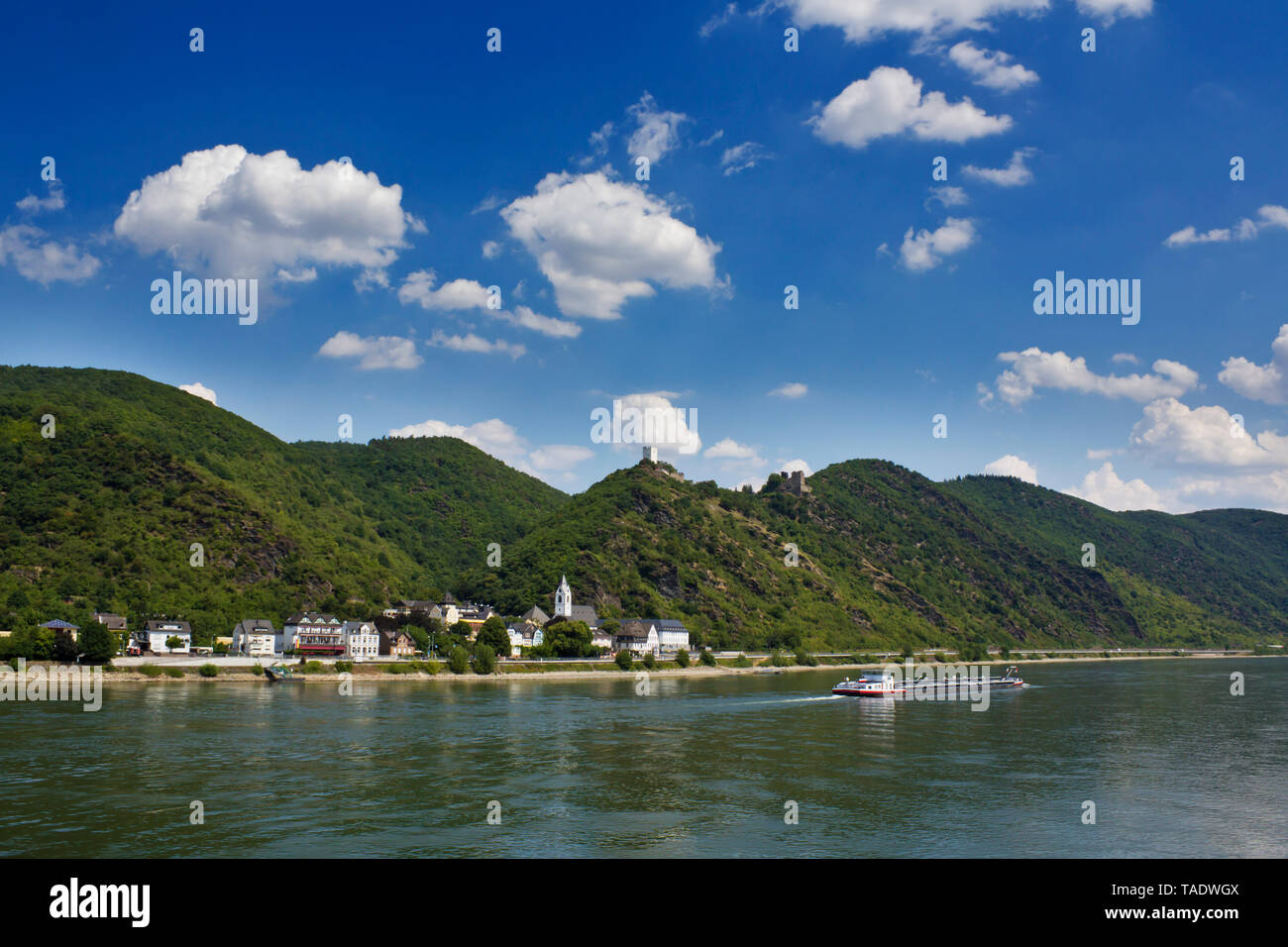 Germany, Sterrenberg castle and Liebenstein at the middle Rhine Stock Photo