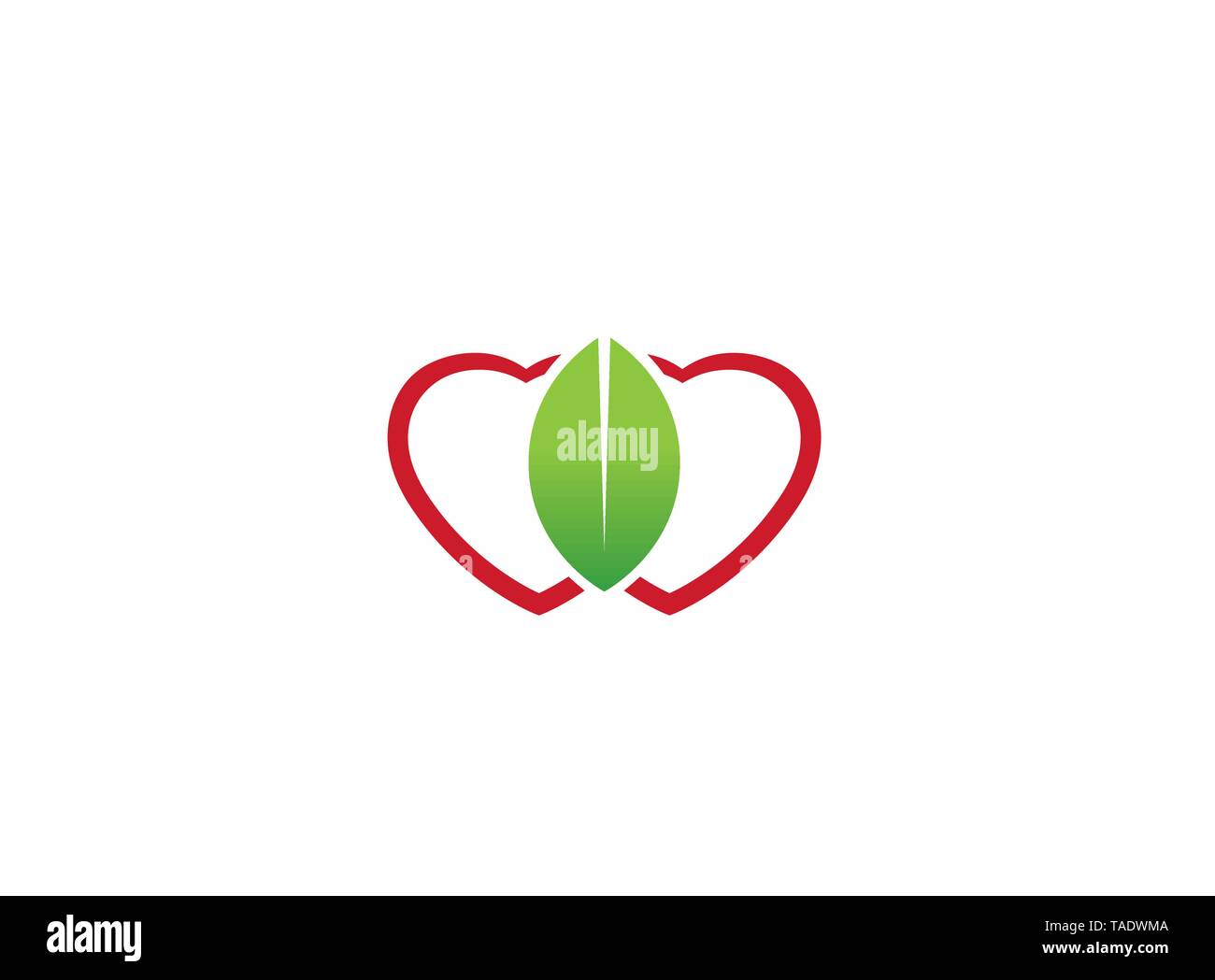 Creative Hearts Leaf Symbol Logo Vector Design Illustration Stock Vector
