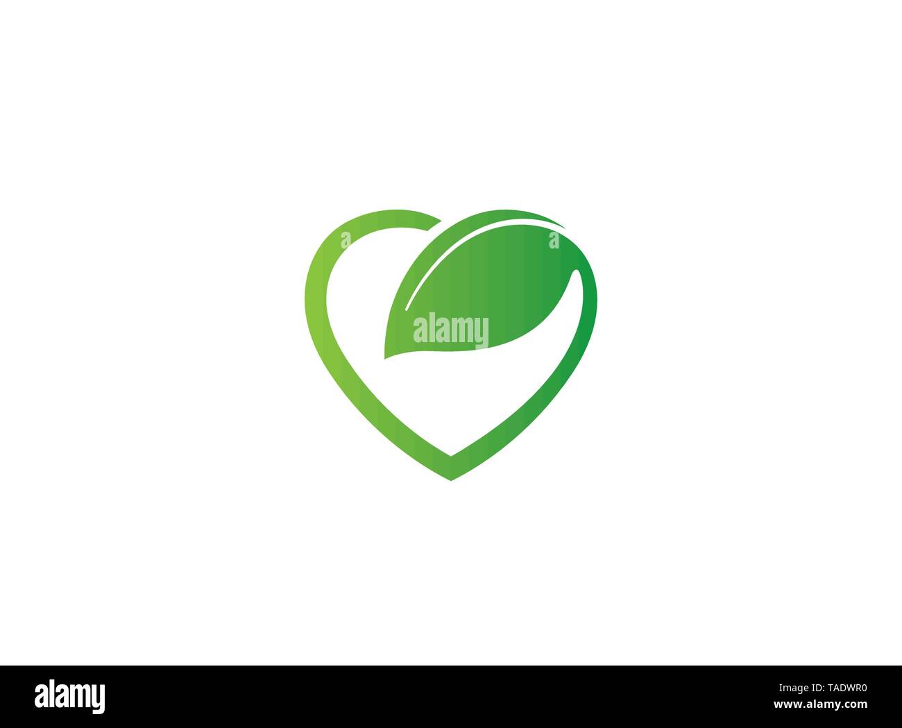 Creative Heart Love Leaf Symbol Logo Stock Vector