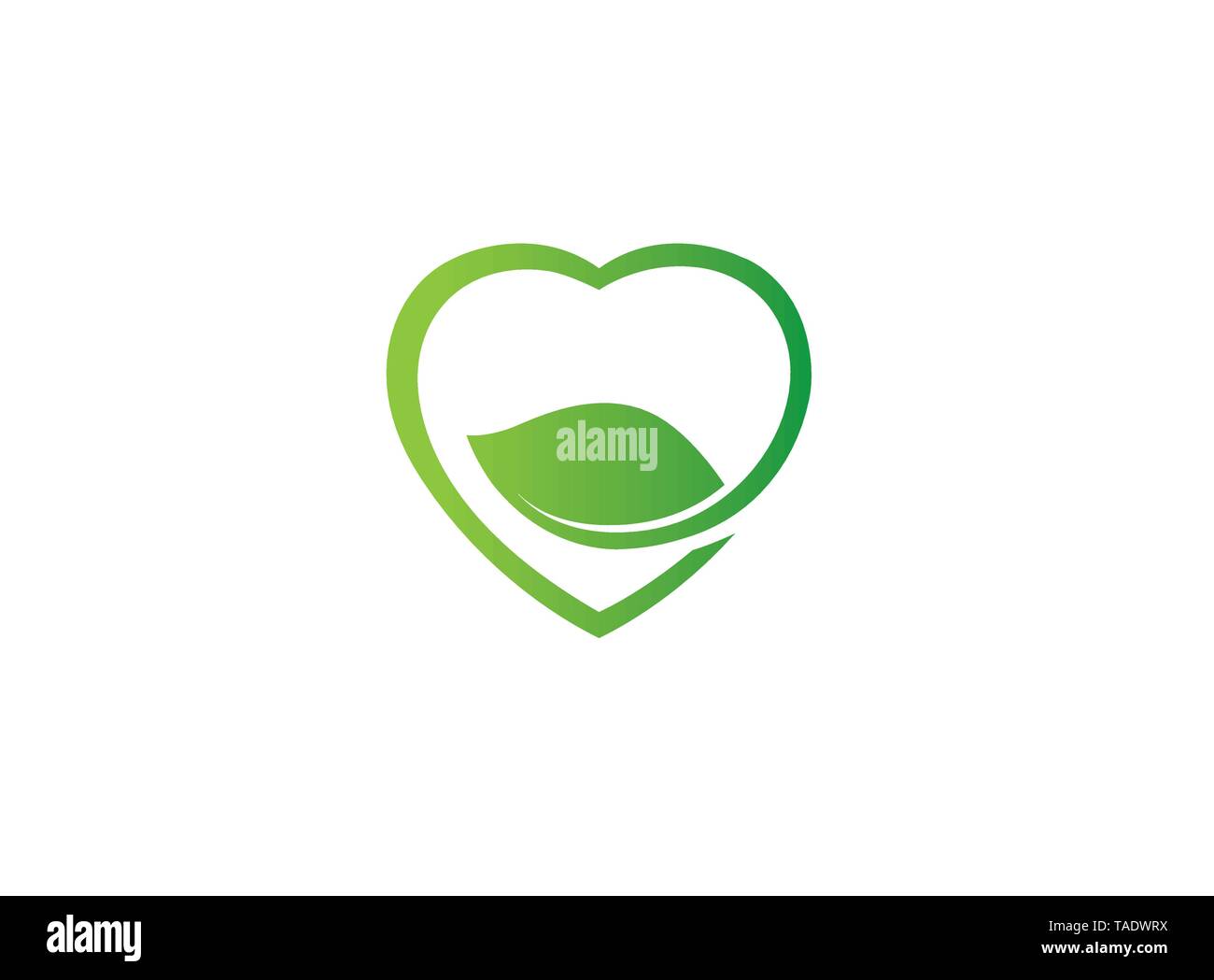 Creative Heart Love Leaf Symbol Logo Stock Vector