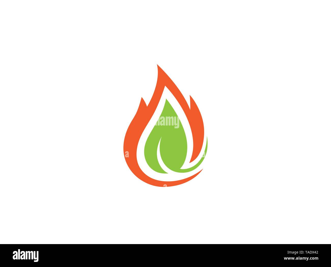 Creative Fire Leaf Logo Stock Vector