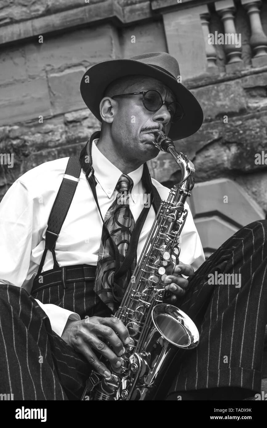 The Saxophonist Stock Photo Alamy