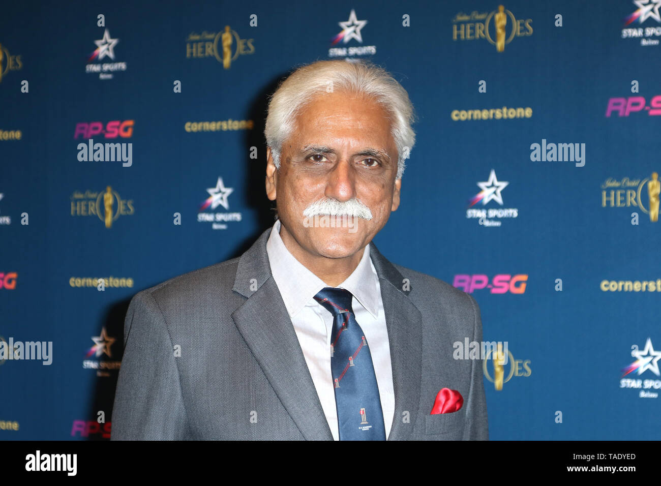 Ayaz Memon, Indian Cricket Heroes - photocall, Lord's Cricket Ground, London, UK, 23 May 2019, Photo by Richard Goldschmidt Stock Photo