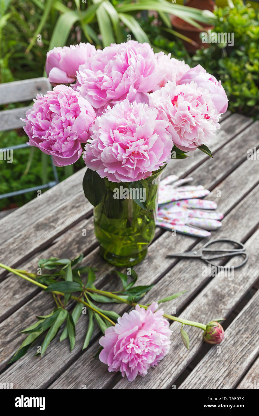 Peony Bouquet in Vase