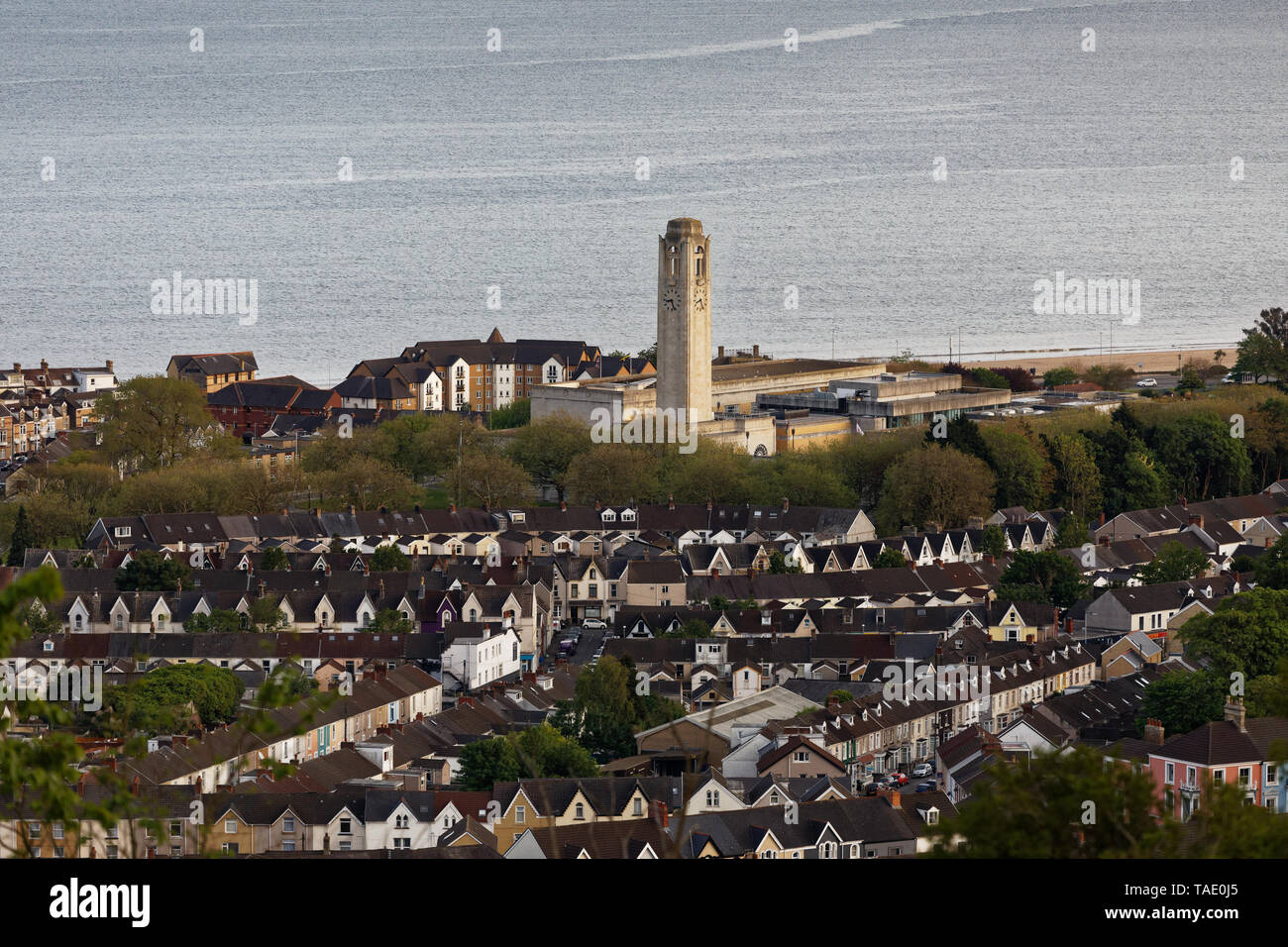 Pictured: The Guildhall in Swansea. Wednesday 22 May 2019 Re: General view of Swansea, Wales, UK Stock Photo