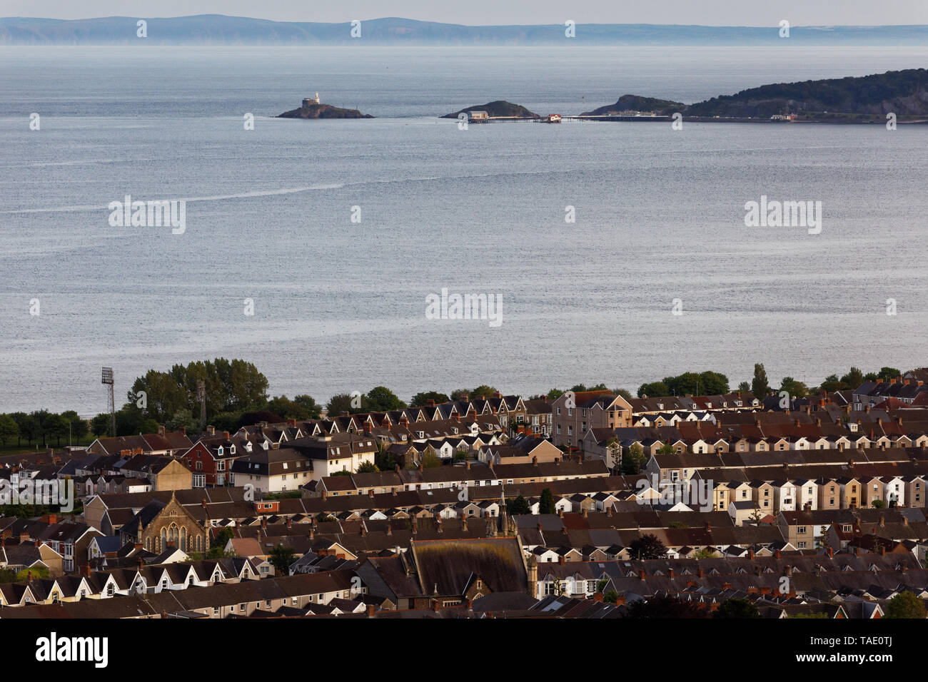 Pictured The Brynmill area of Swansea with Mumbles in the background