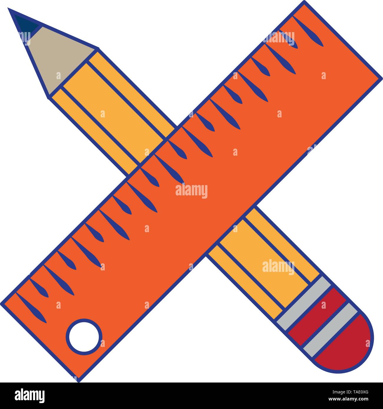 Crossed Ruler Pencil and ruler crossed symbol Stock Vector Image & Art - Alamy