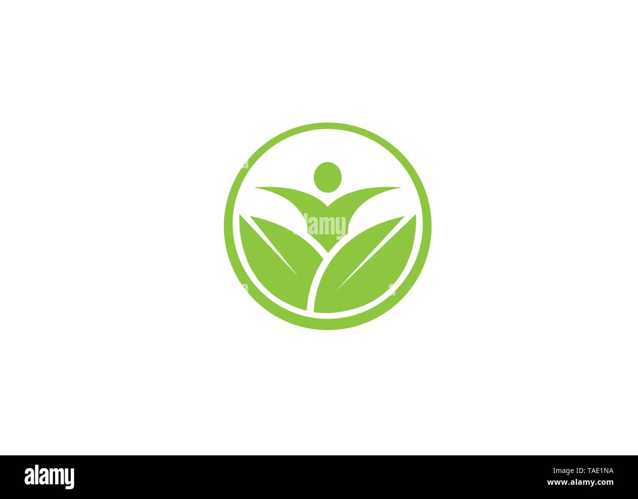 Creative Body Leaf Circle Logo Stock Vector