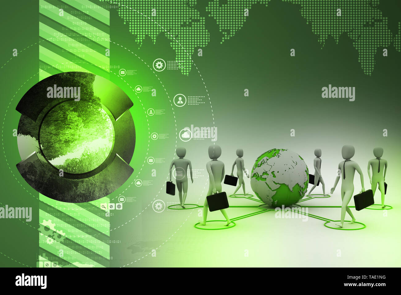 3d businessman persons with Globe Earth Stock Photo - Alamy