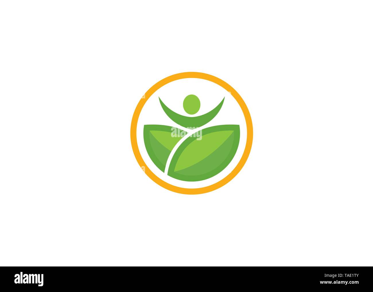 Creative Body Leaf Vector Logo Design Illustration Stock Vector