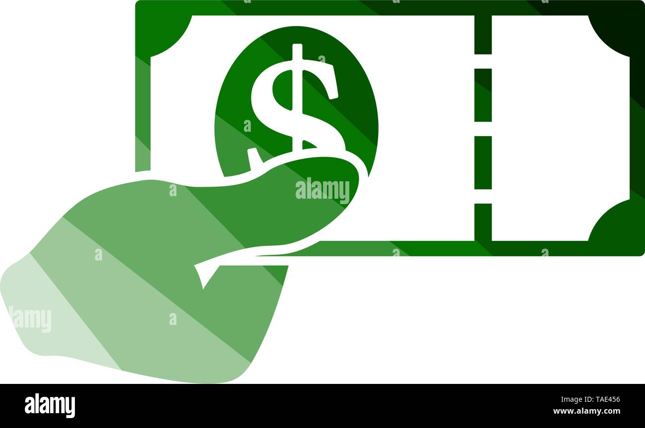 Hand Holding Money Icon. Flat Color Ladder Design. Vector Illustration ...