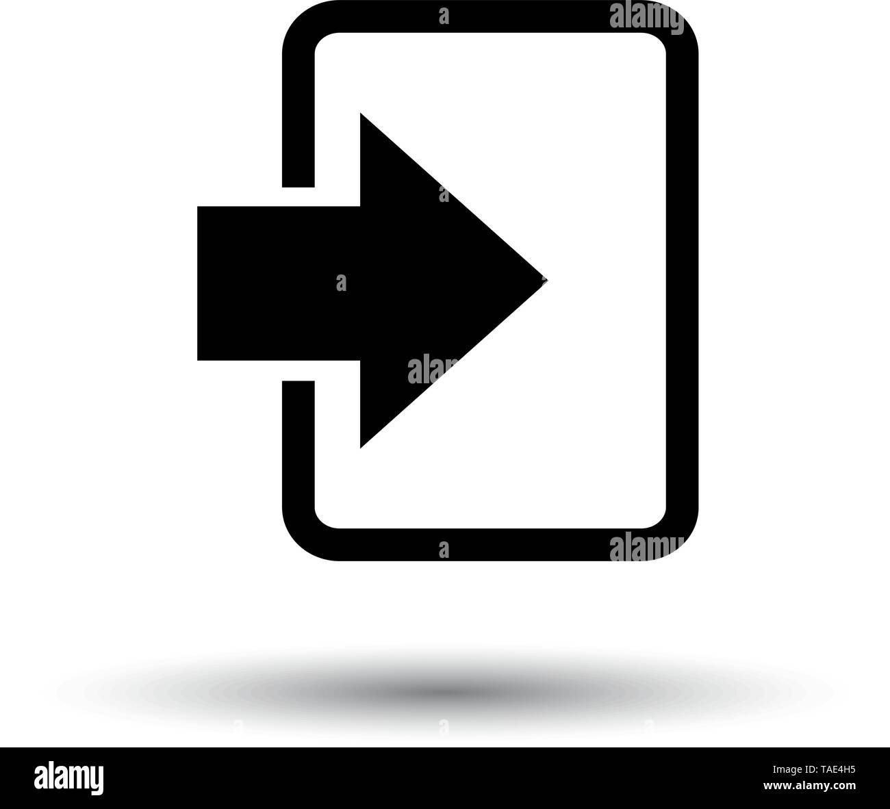 Enter Icon. Black on White Background With Shadow. Vector Illustration ...