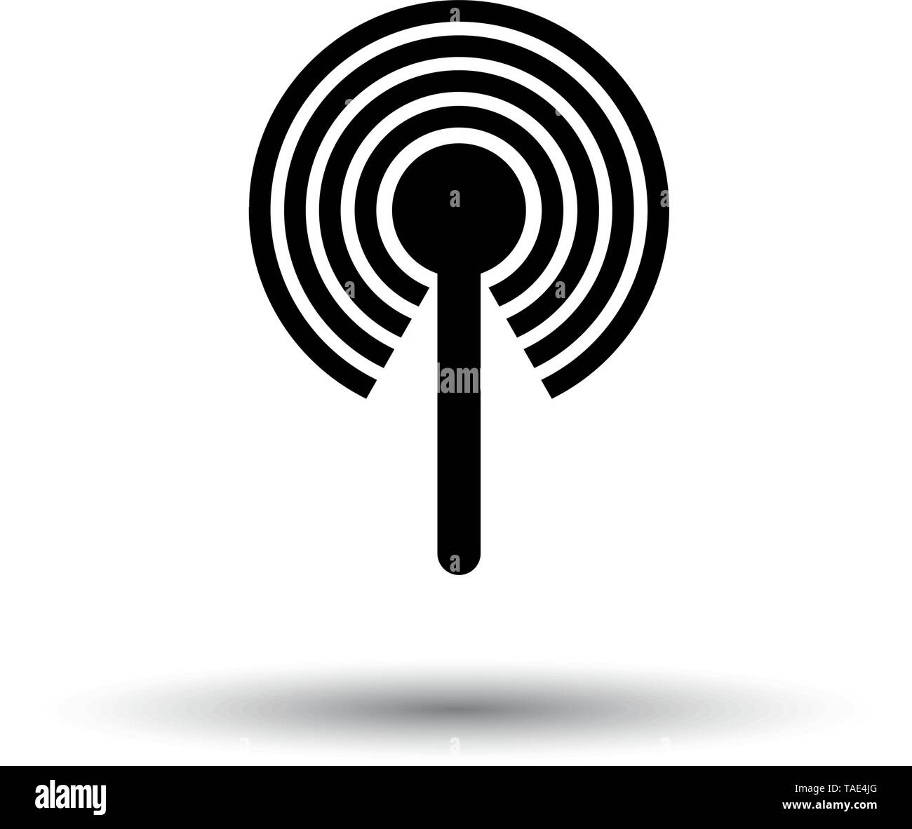 Radio Antenna Icon. Black on White Background With Shadow. Vector ...