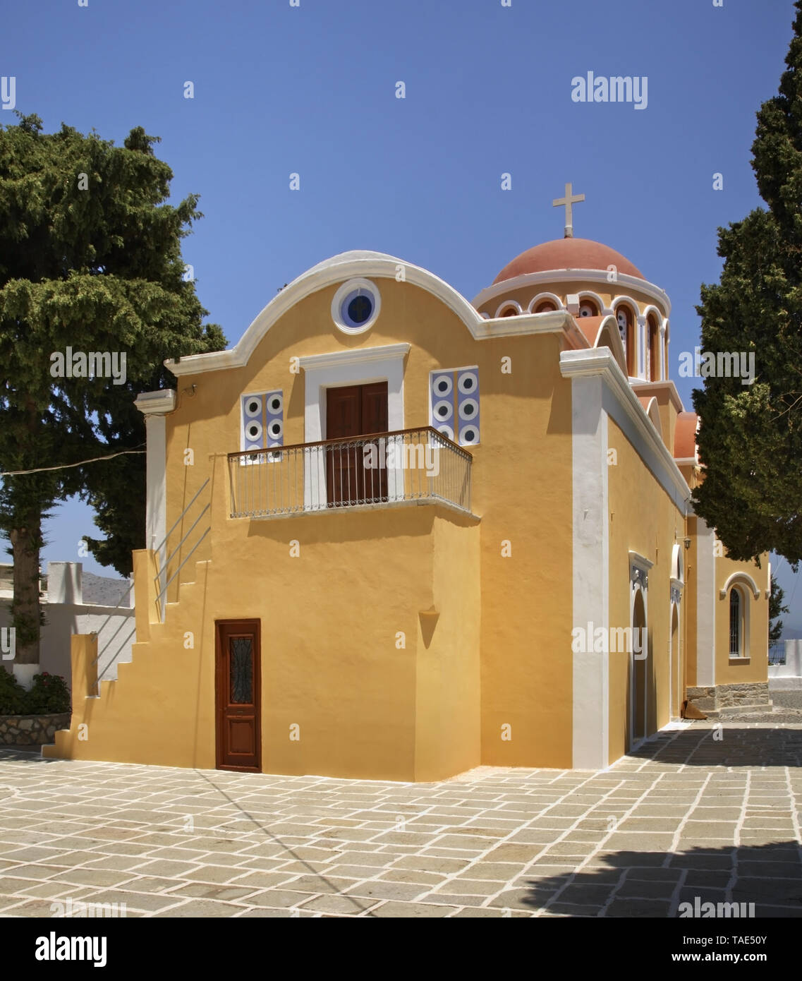 Ekklisia Evaggelistria church in Ano Symi. Greece Stock Photo