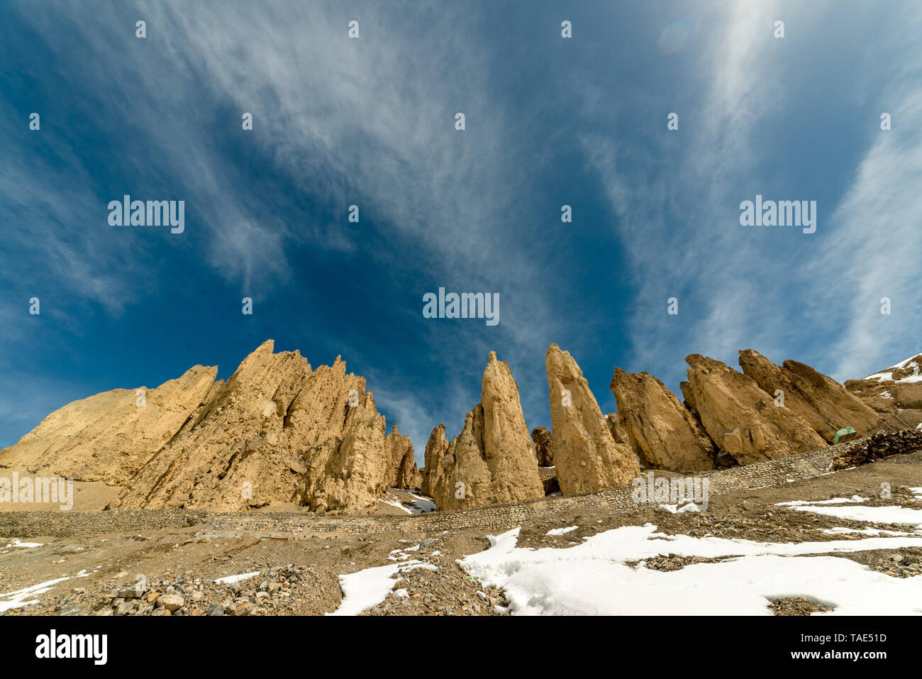 Photo of High mountain cliffs in the himalayas - Spiti Valley Stock ...