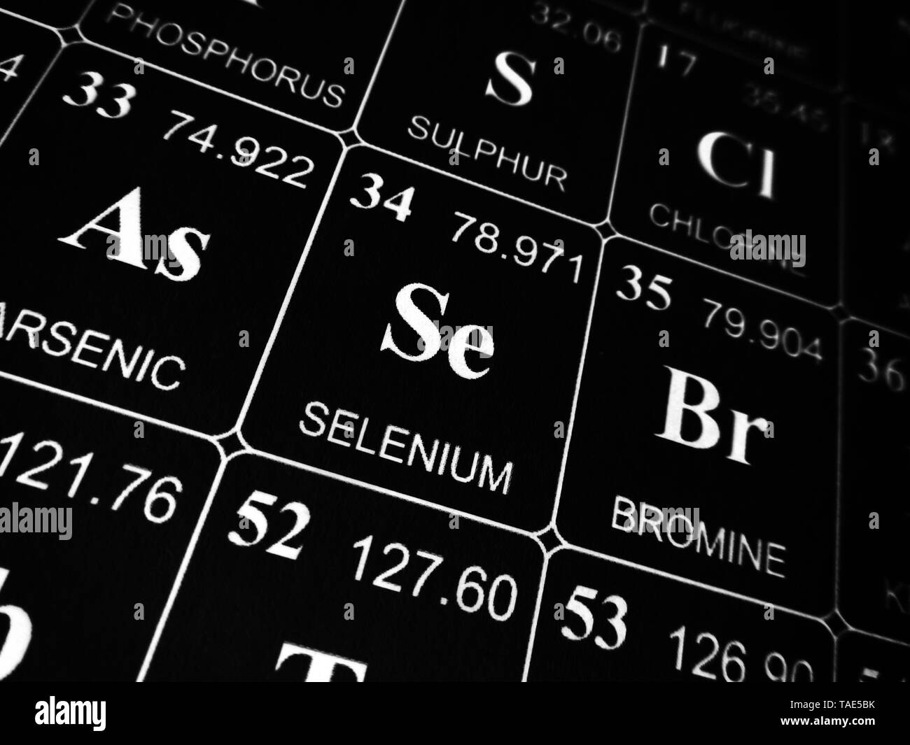 Selenium on the periodic table of the elements Stock Photo Alamy