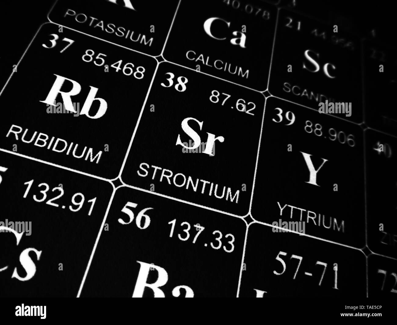 Strontium on the periodic table of the elements Stock Photo - Alamy